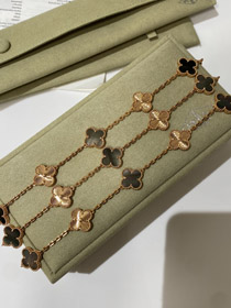 Van Cleef & Arpels rose or gris mère de perle laser cinq fleurs bracelet-3688