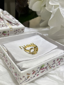 Dior or plein diamant abeille pendentif bague-3705